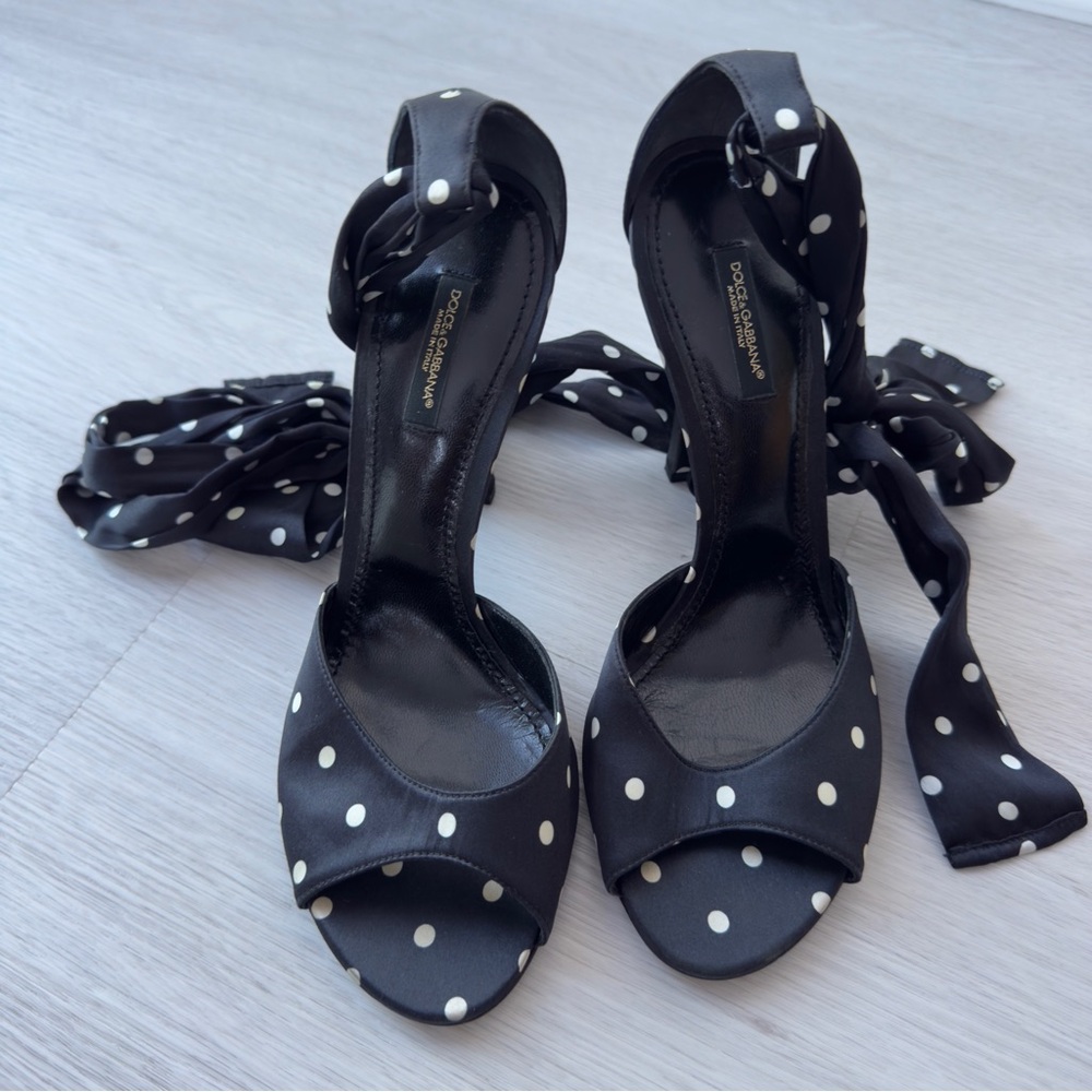 Dolce & Gabbana satin lace up ballerina shoes